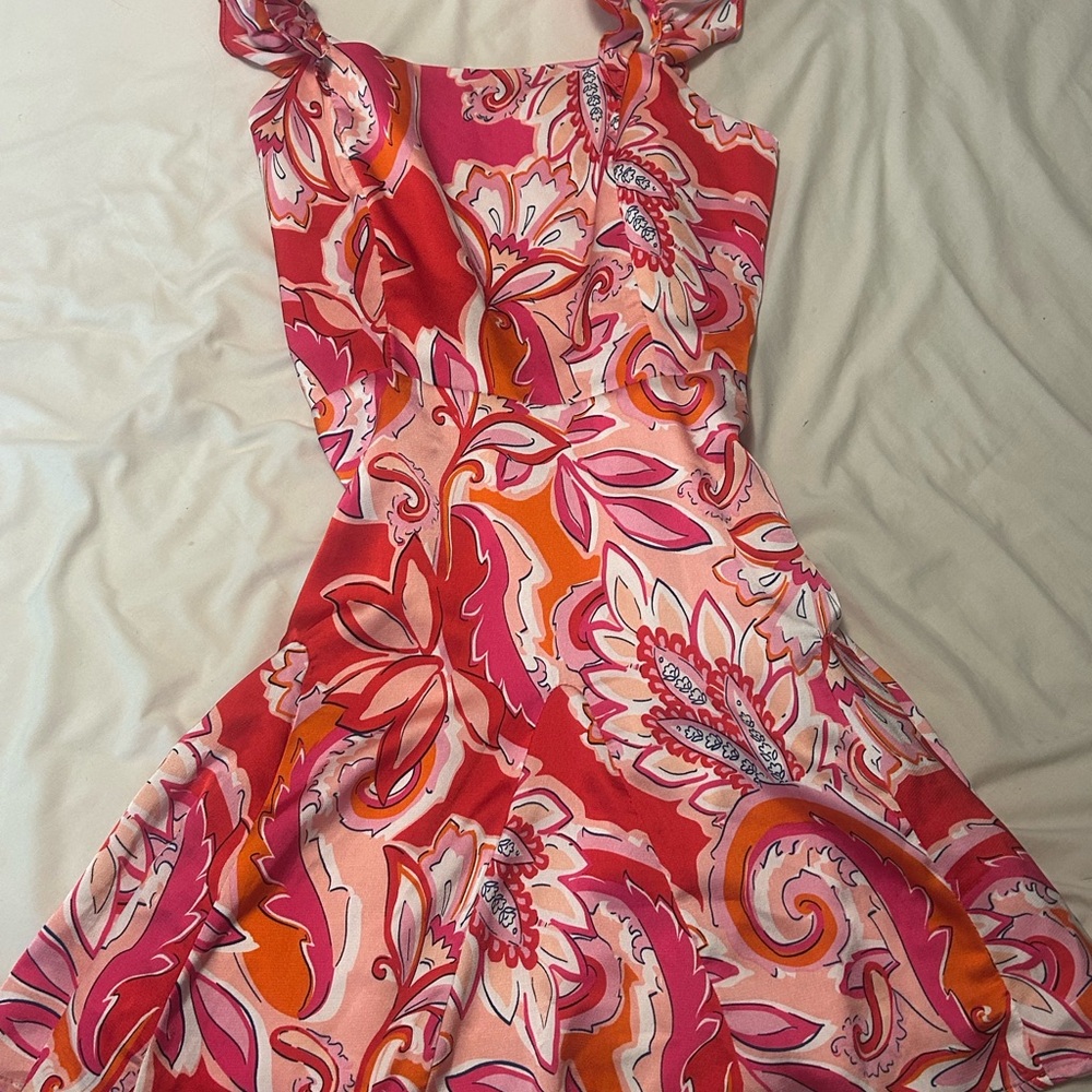 TCEC Pink and Red Sleeveless Sundress